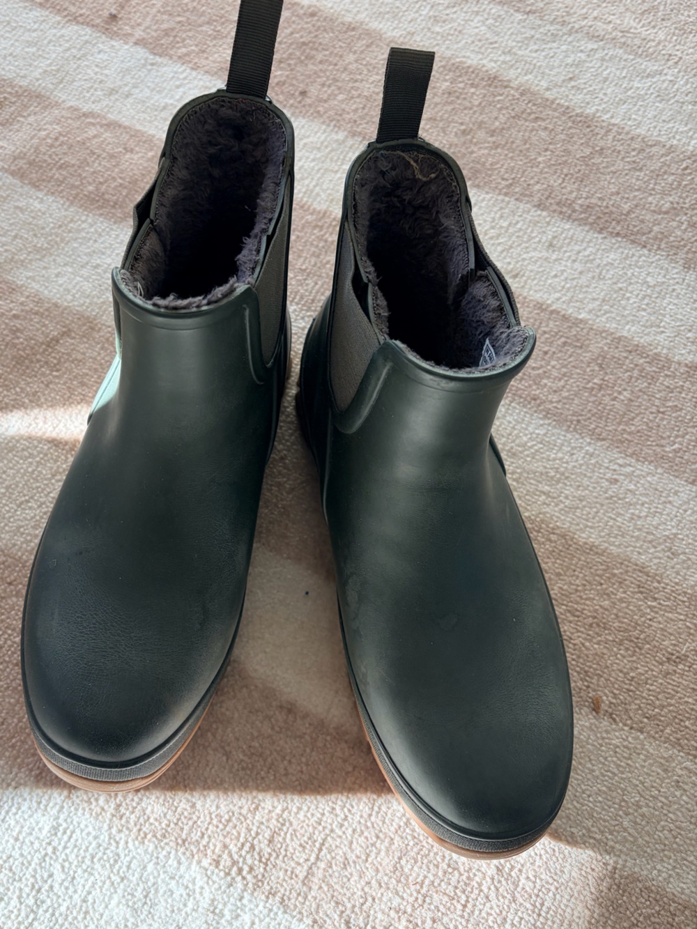 Bogs Insulated Waterproof Ankle Rain Boots Women’s Size 6 Green Fleece Lined